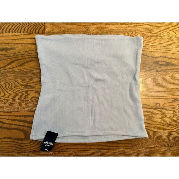 Hollister Light Blue Ribbed Strapless Tube Top Size Large New - Picture 3 of 4
